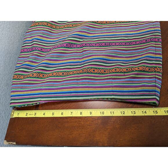 Kaisel Yo Striped Skirt L Pink Green Mini Colorful Micro Hidden Zipper Geometric - Picture 7 of 10